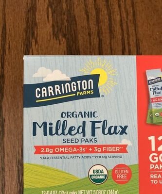 Organic milled flax seed paks