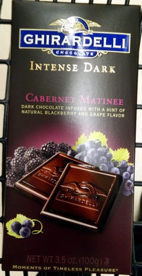 Cabernet matinee intense dark chocolate with natural blackberry and grape