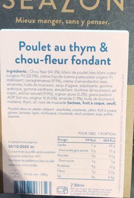 Poulet au thym et chou-fleur fondant