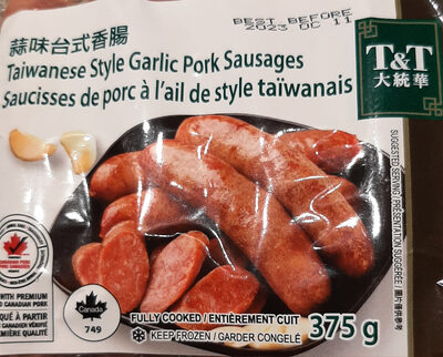 saucisses porc et ail style taiwanais