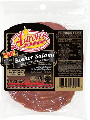 Sliced kosher salami