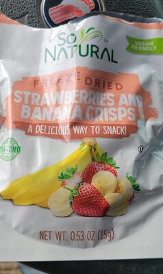 Freeze dried strawberries and banana crisps