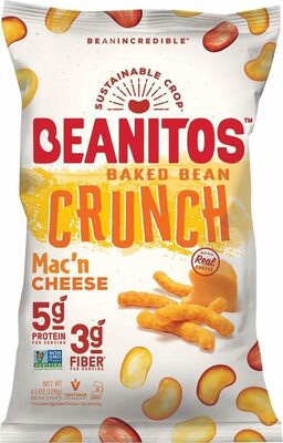 Beanitos mac'n cheese crunch baked bean chips