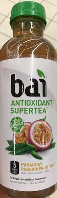 Bai, antioxidant supertea, bottled tea, paraguay passionfruit