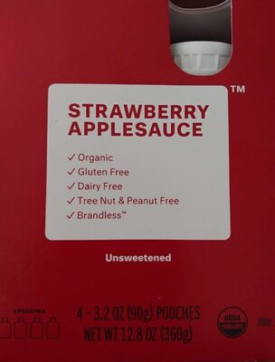 Unsweetened strawberry applesauce