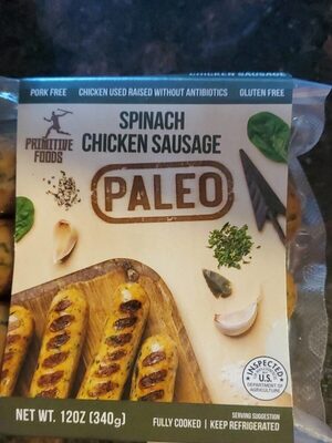Spinach chicken sausage