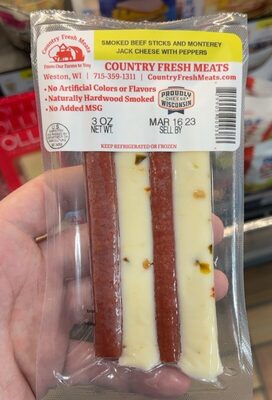Smoked Beef Sticks And Pepper jack Cheese