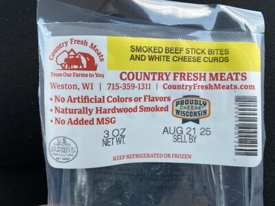 Smoked Beef Stick bites and white cheese curds
