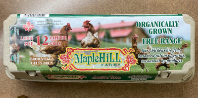 Large Organic Chicken Eggs, brown, Free-range.