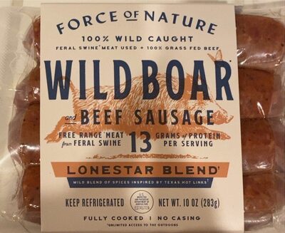 100% wild caught boar and beef sausage
