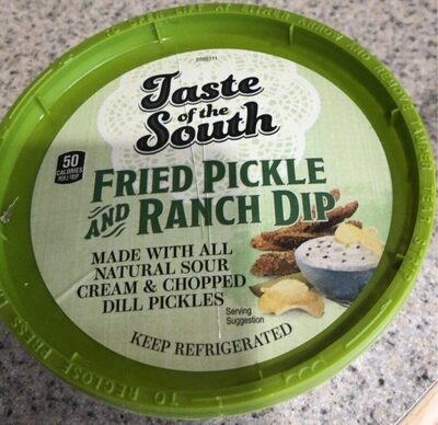 Fried pickle and ranch dip