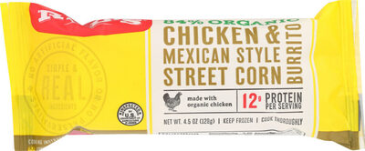 Chicken & mexican style street corn burrito