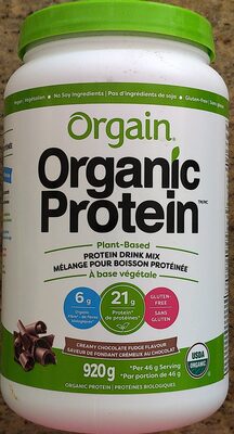 Organic Protein Plant-Based Protein Drink Mix Creamy Chocolate Fudge Flavour