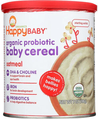 Organic Probiotic Baby Cereal, Oatmeal
