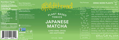 Goldthread japanese matcha plant based tonics