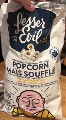 Popcorn de maïs soufflé de qualité supérieure et transformé au minimum