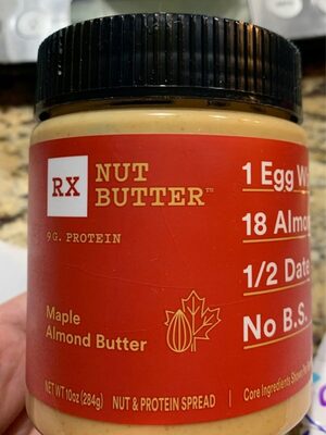 Maple almond nut & protein butter spread, maple almond