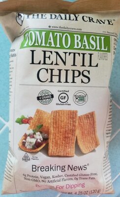 Tomato basil flavored lentil chips