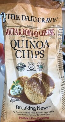 Gouda & romano cheese flavored with cracked pepper quinoa chips, gouda & romano cheese