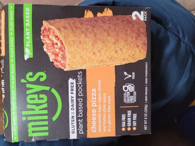 Cheese pizza pockets plant-based mozzarella and italian-style sauce in a toasted crust, cheese pizza pockets