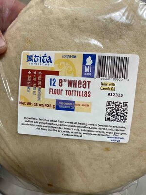 12 8" Wheat Flour Tortillas