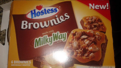 Brownies made with milky way bar pieces