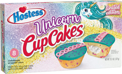 Mermaid frosted yellow cupcakes with creamy filling