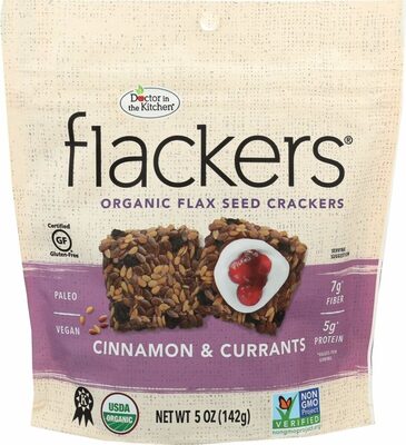 Flackers Organic Flax Seed Crackers - Cinnamon & Currants