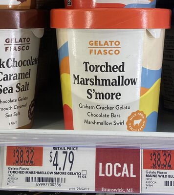 Torched marshmallow s'more graham cracker gelato, torched marshmallow s'more