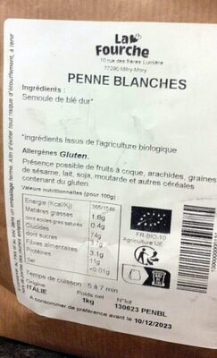 Penne blanches