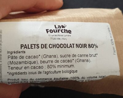 Palets de Chocolat Noir 80%