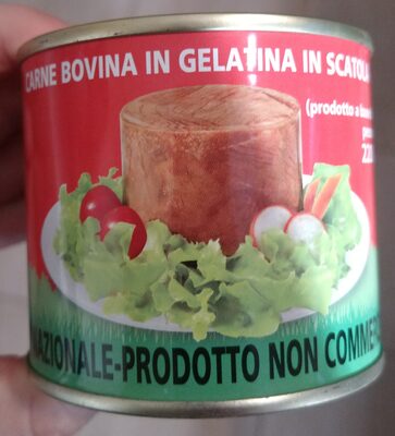 Carne bovina in gelatina in scatola