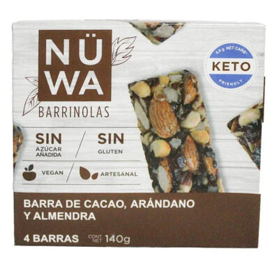 Barras Nüwa con almendra, cacao, arándano y menta