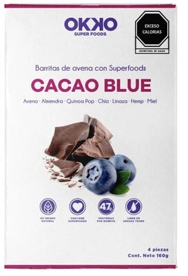 Barritas de avena Okko cacao blue