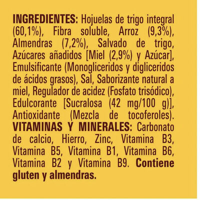 Cereal hojuelas de trigo integral Nestlé Fitness miel y almendras