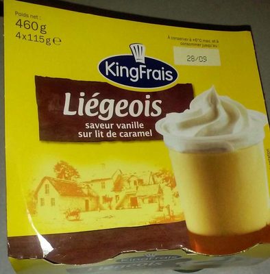 Liégeois saveur vanille sur lit de caramel