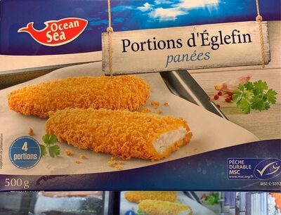 Portions  d'Églefin panées