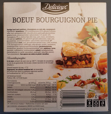 Boeuf bourguignon pie