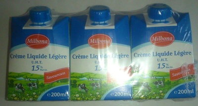 Crème légère liquide UHT (15% MG)