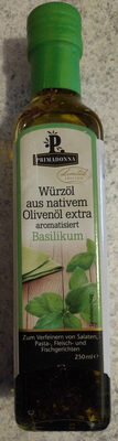 Würzöl aus nativem Olivenöl extra aromatisiert Basilikum