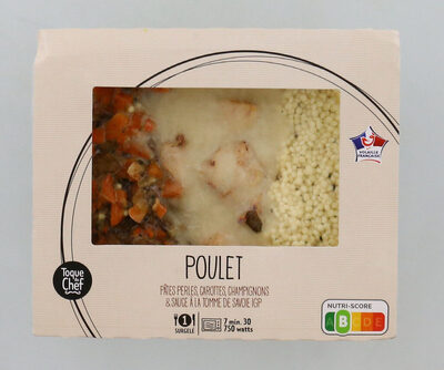 Poulet, pâtes perles et champignons