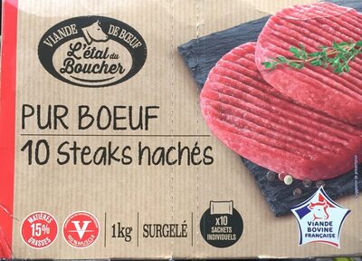 10 Steaks hachés pur bœuf, surgelés