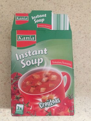Soupe instantanée aux tomates et aux croûtons
