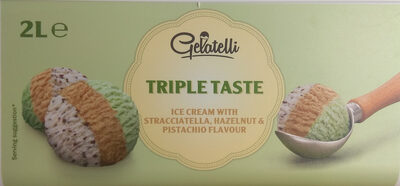 Triple Taste Ice Cream with Stracciatella, Hazelnut & Pistachio