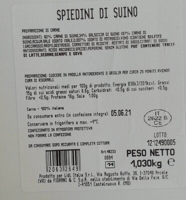 Spiedini di suino