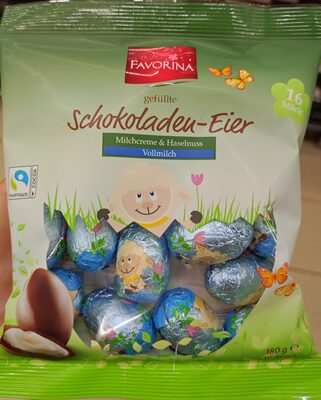 Gefüllte Schokoladen-Eier Milchcreme Haselnuss