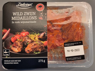 Wild zwijn medaillons in rode wijnmarinade