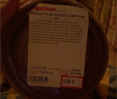 Aiguilette de poulet corn Flakes