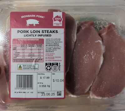Pork Loin Steaks Lightly Infused