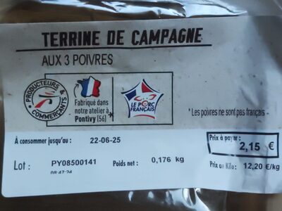 Terrine de Campagne aux 3 Poivres
